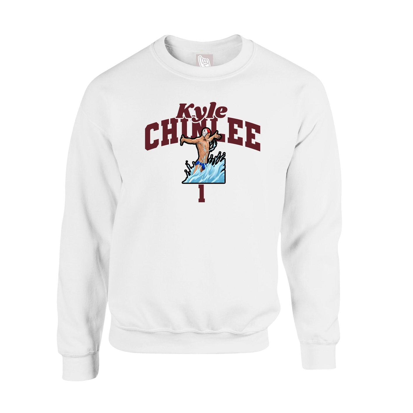 Fleece Crew — Signature Arch in White