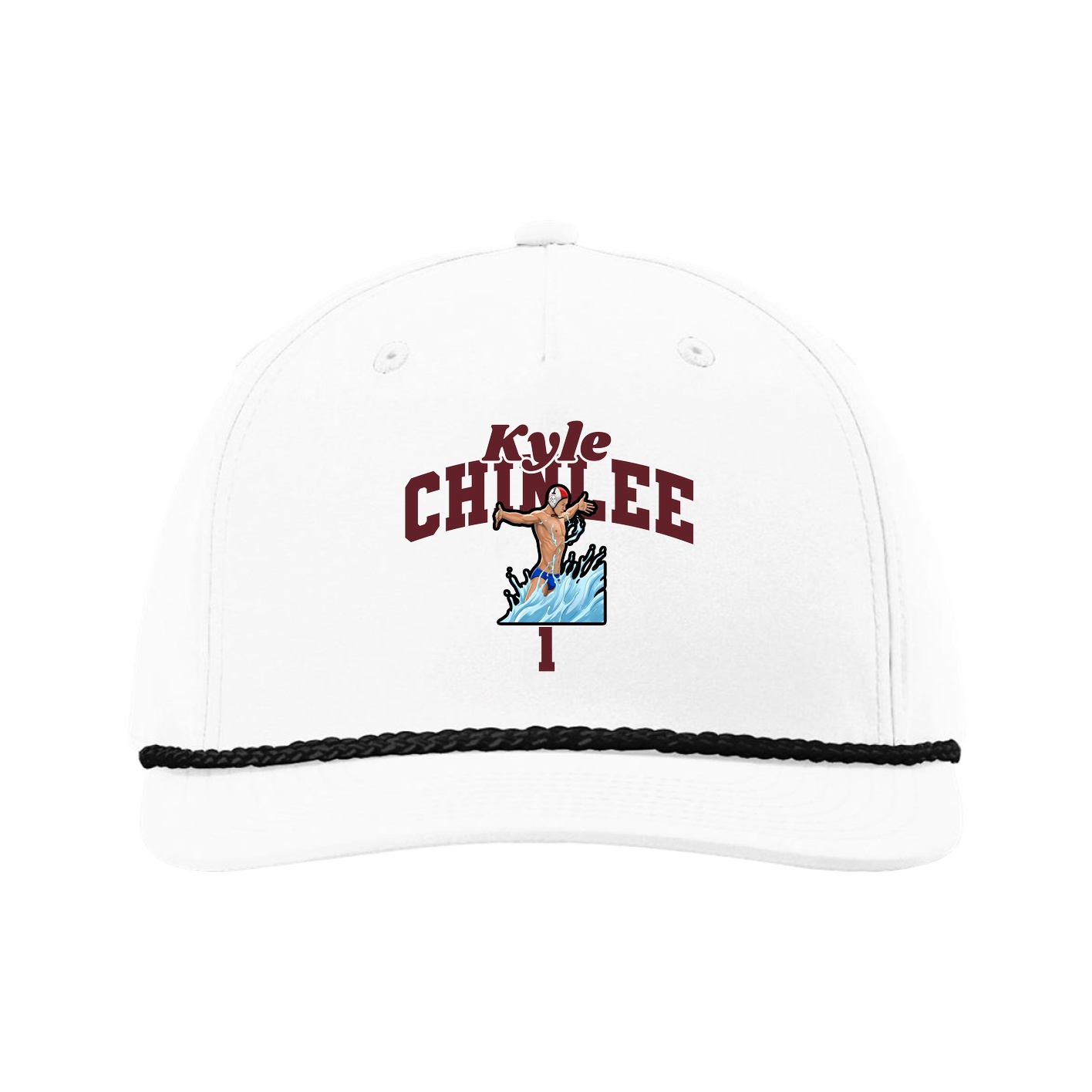 Five-Panel Classic Rope Cap — Signature Arch in White