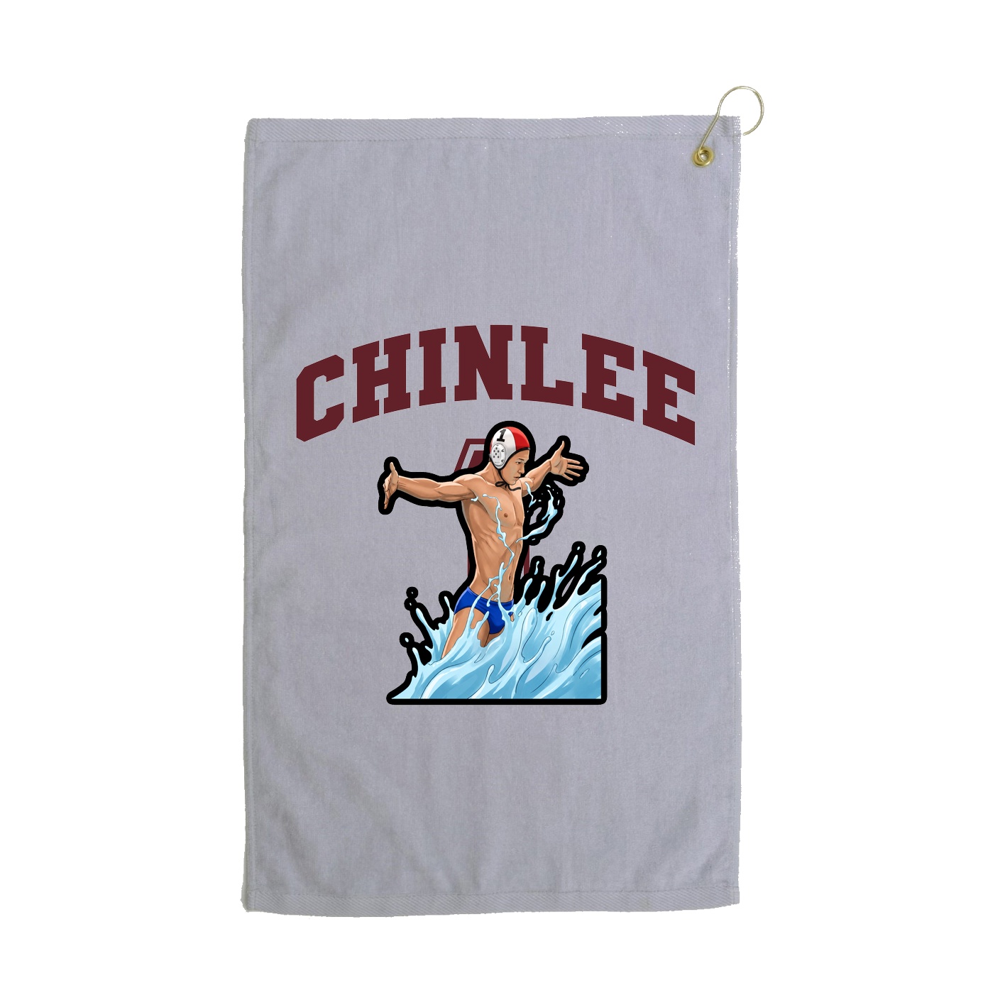 Golf Towel — Number in Grey