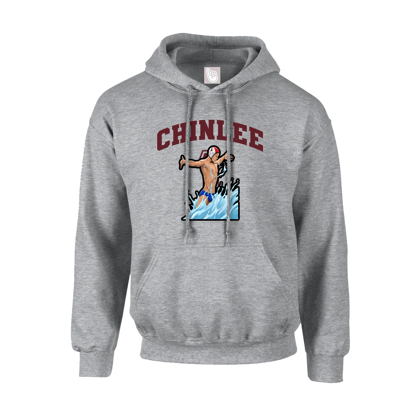 Youth Hoodie — Number in Grey