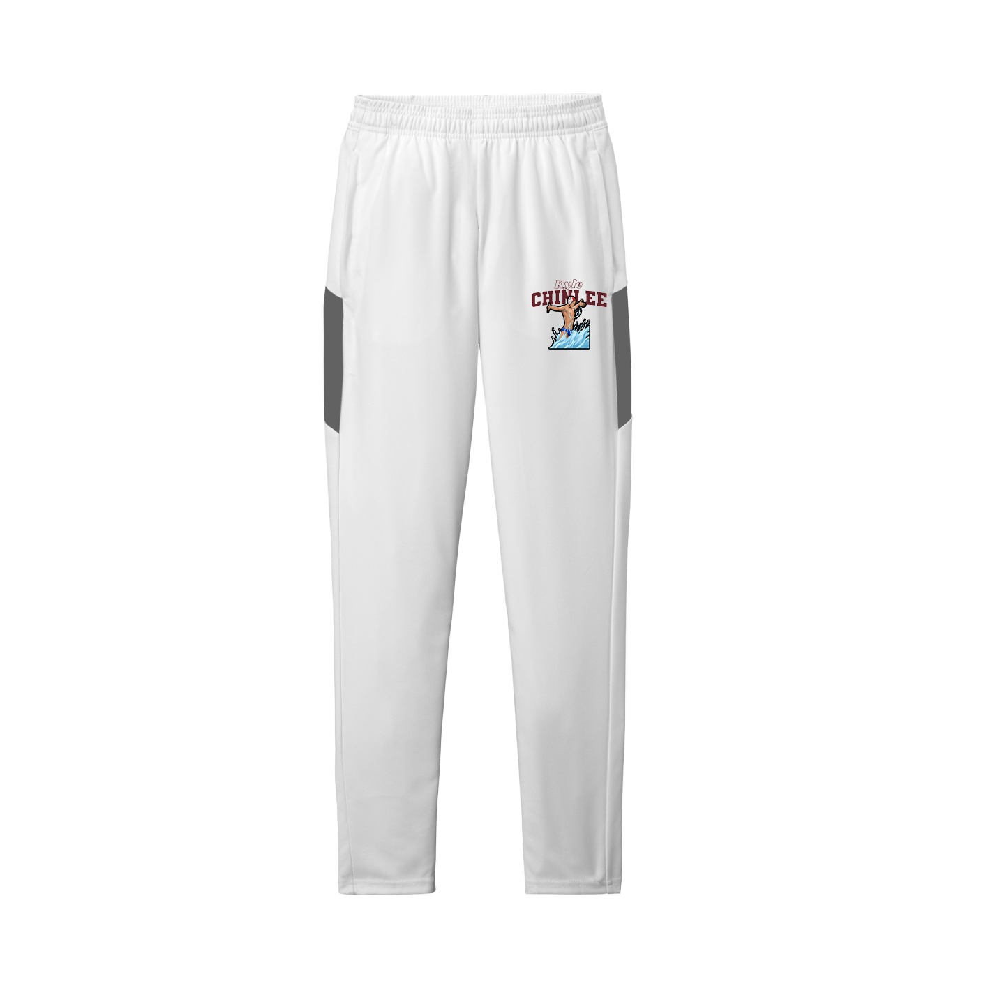 Team Travel Pant — Name Arch in White/Grey