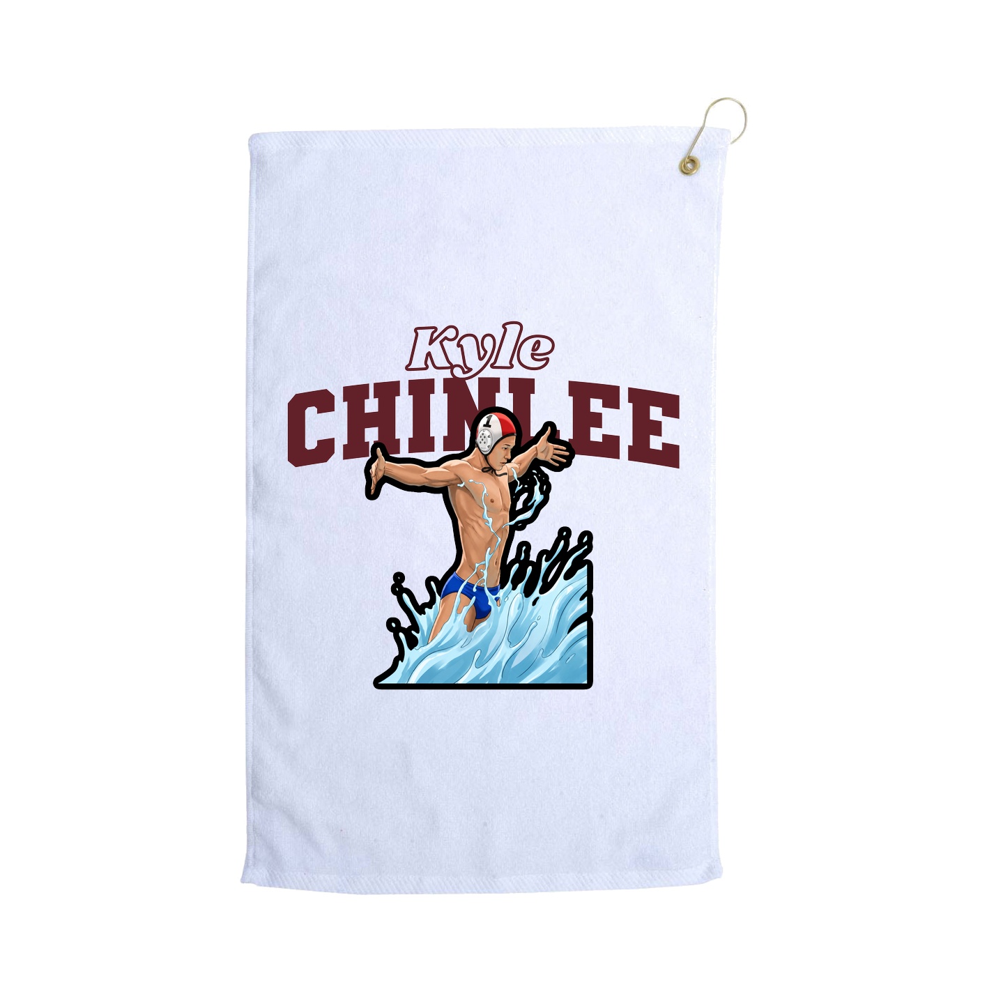 Golf Towel — Name Arch in White