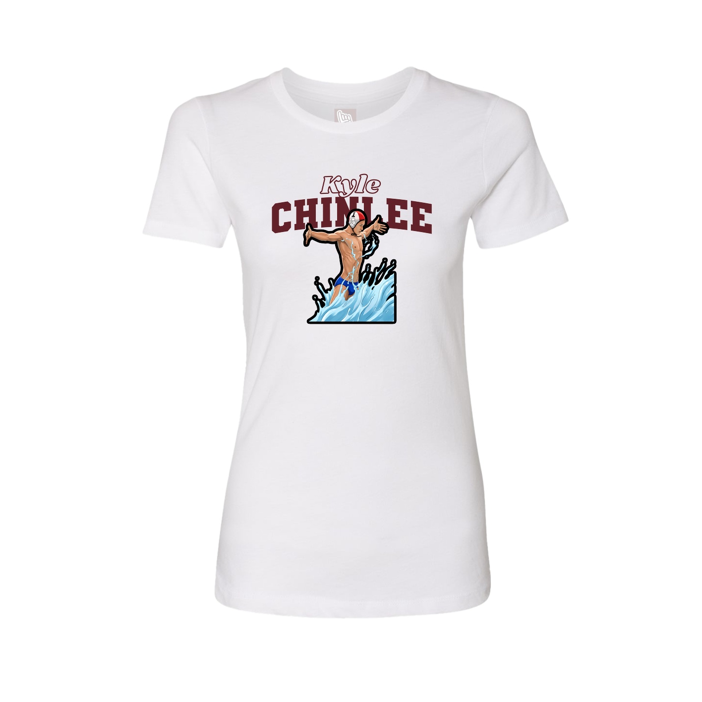 Fitted Women's Tee — Name Arch in White