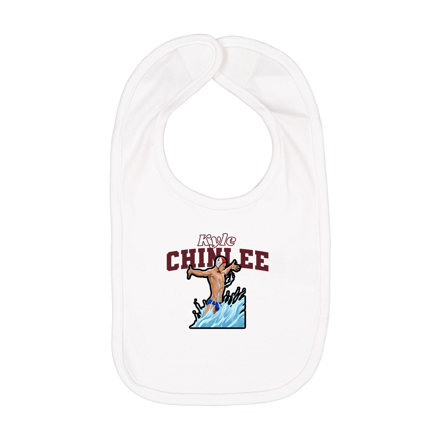 Infant Bib — Name Arch in White