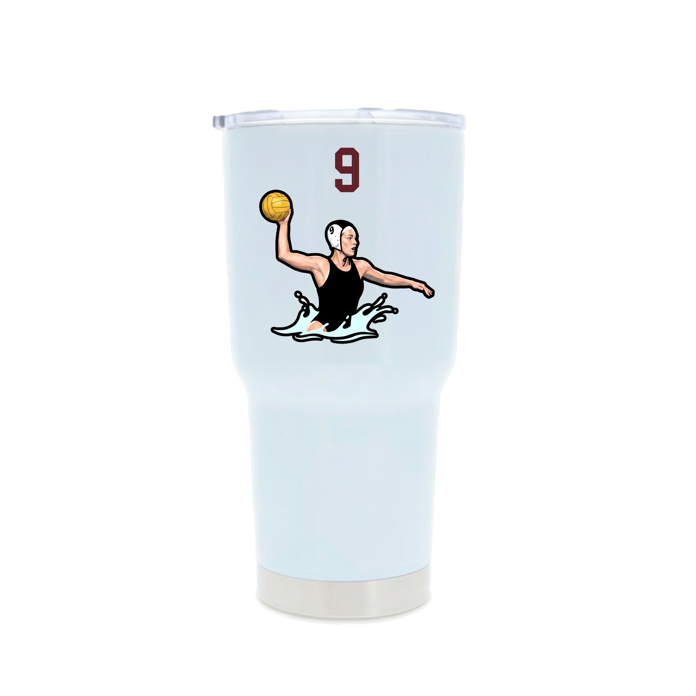 30oz Stainless Steel Tumbler — Number Top in White