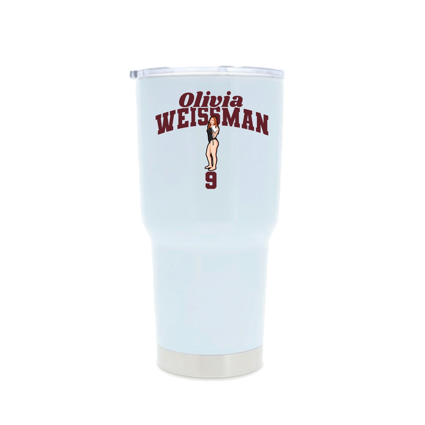 30oz Stainless Steel Tumbler — Signature Arch in White