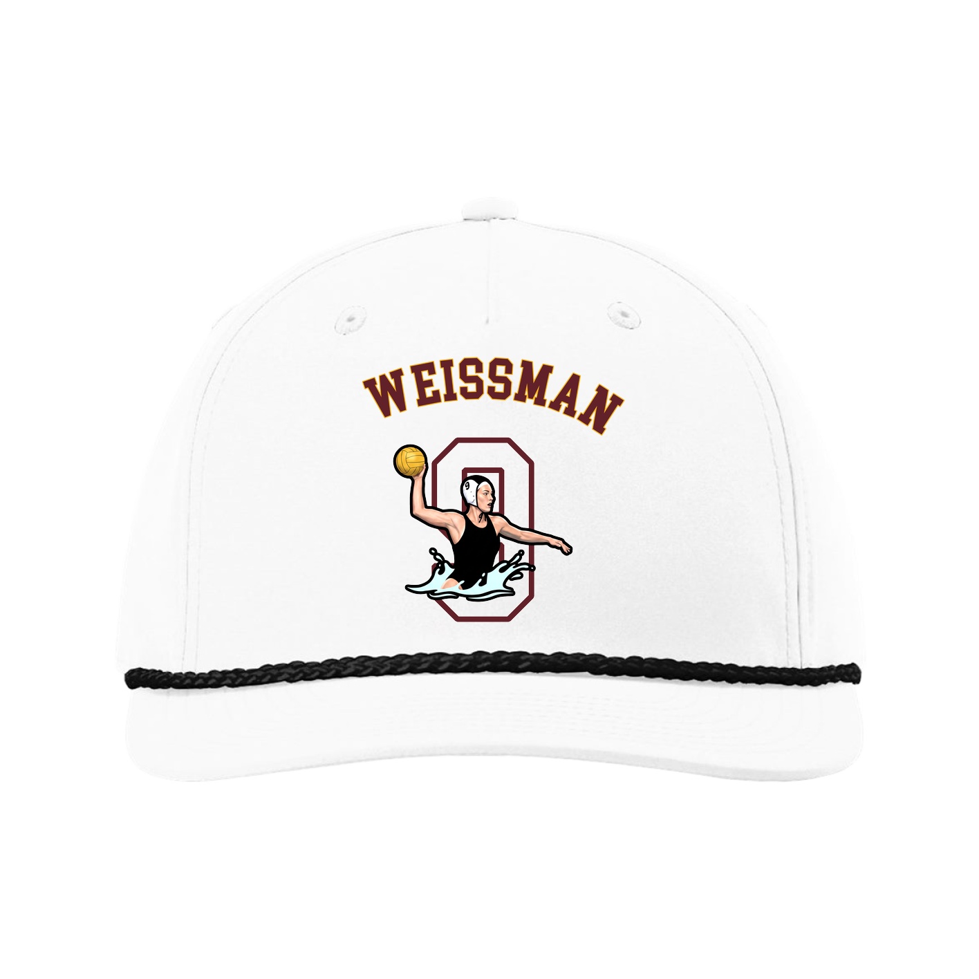 Five-Panel Classic Rope Cap — Shirsey Arch in White