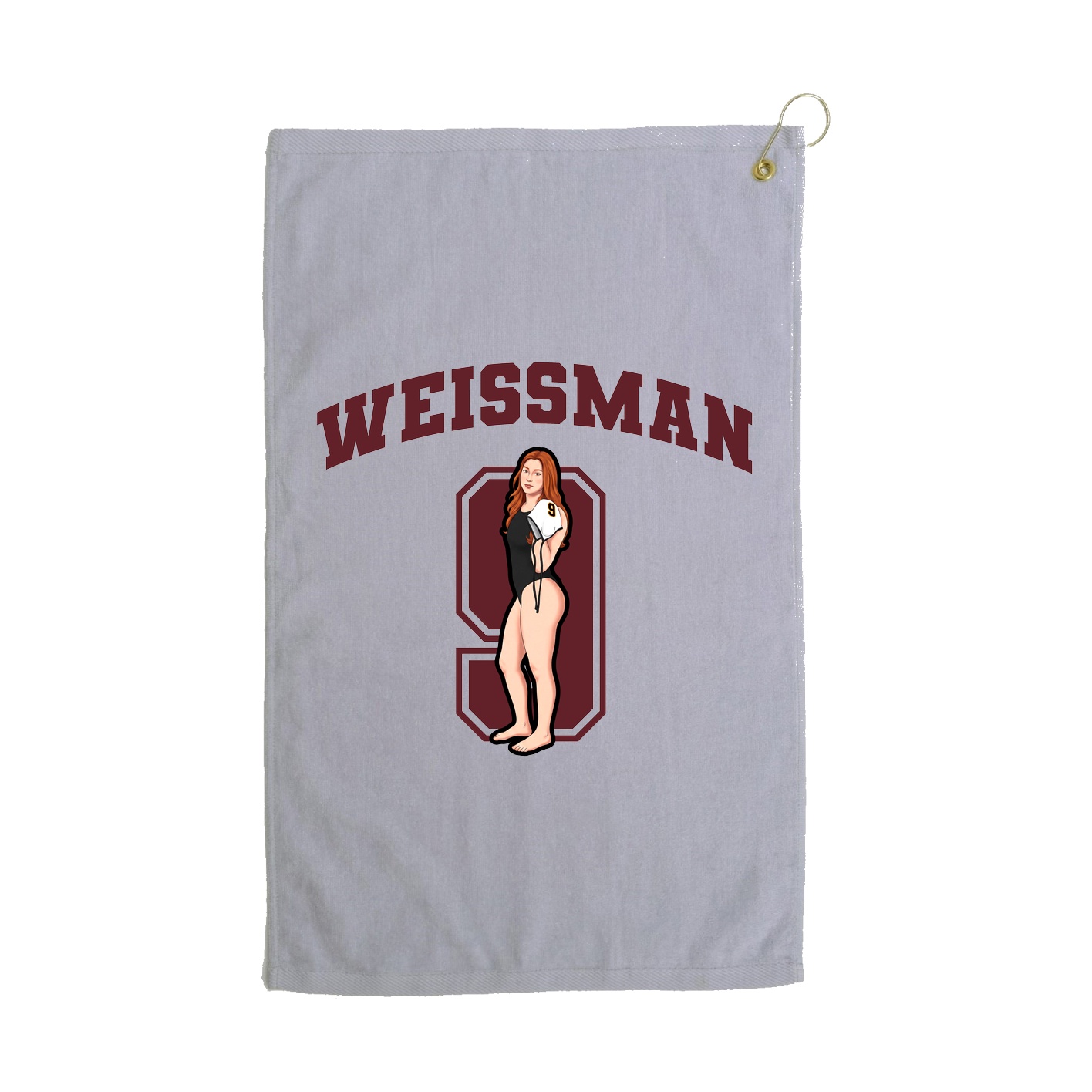Golf Towel — Number in Grey