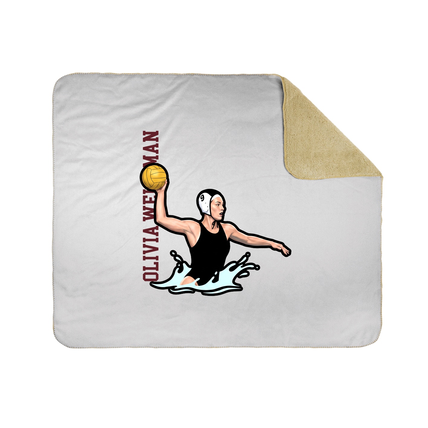 Throw Blanket — Name Vertical in White