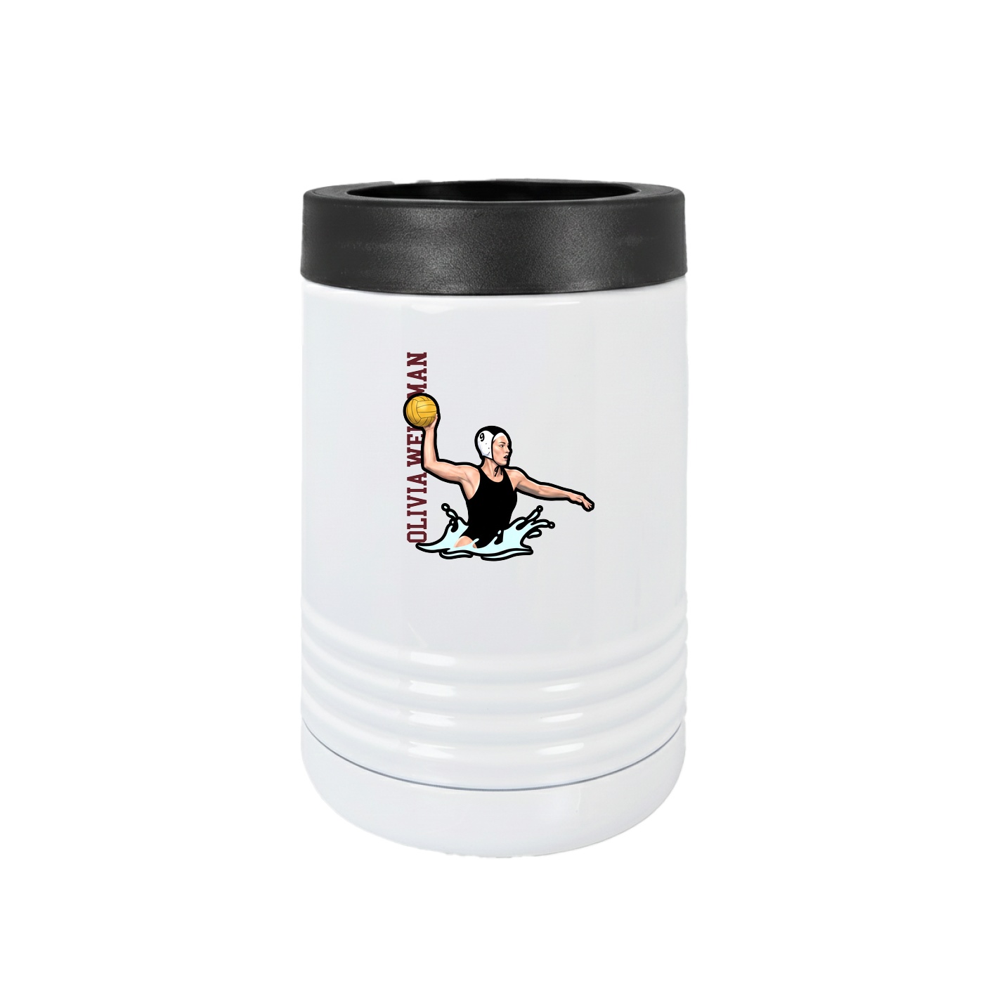 Beverage Holder — Name Vertical in White