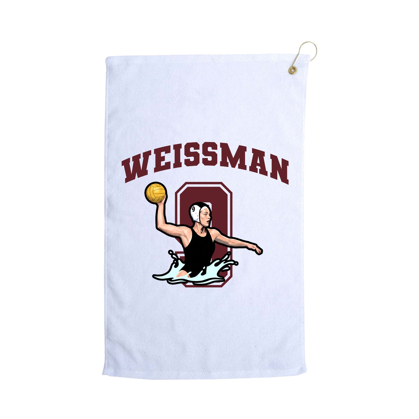 Golf Towel — Number in White