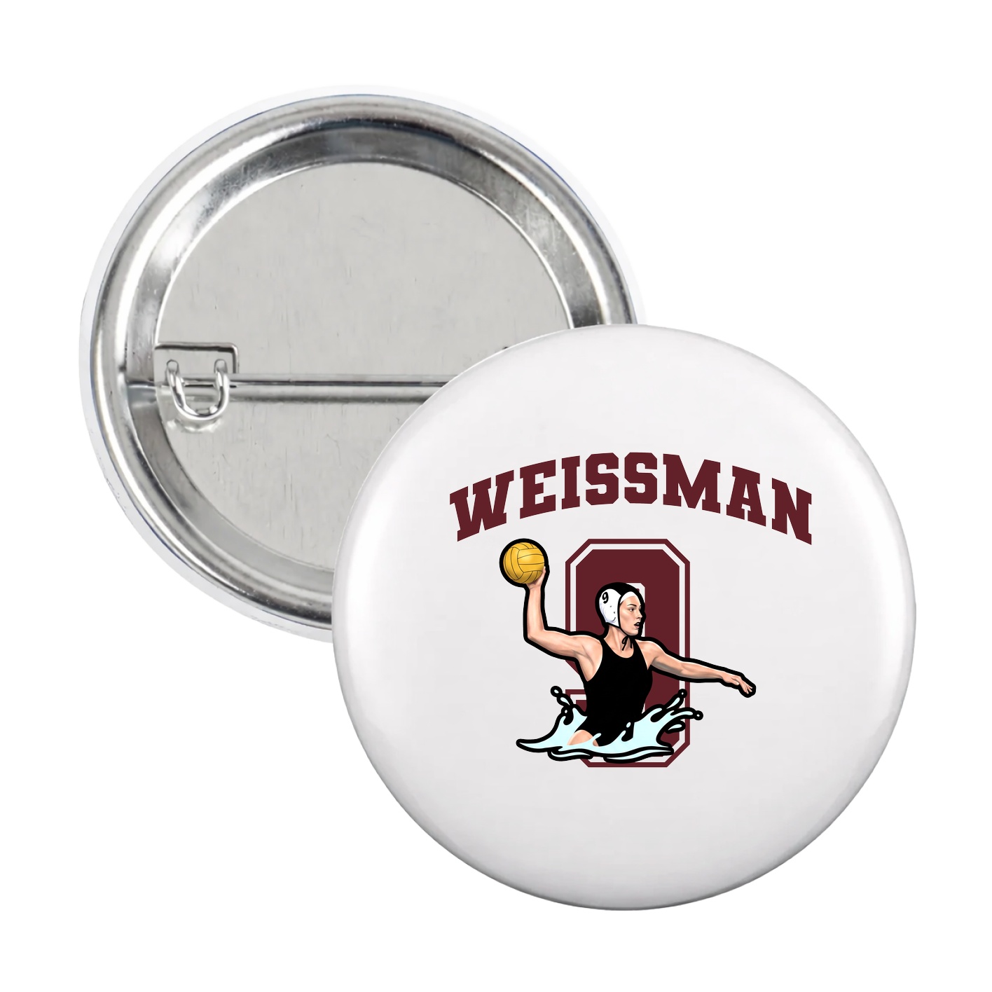 Game Day Button — Number in White