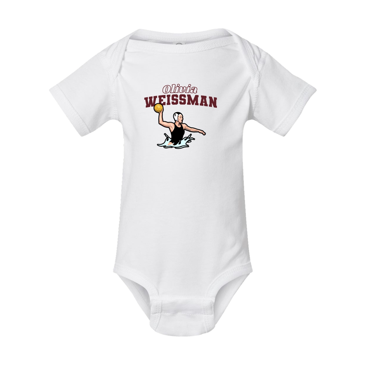 Baby Onesie — Name Arch in White