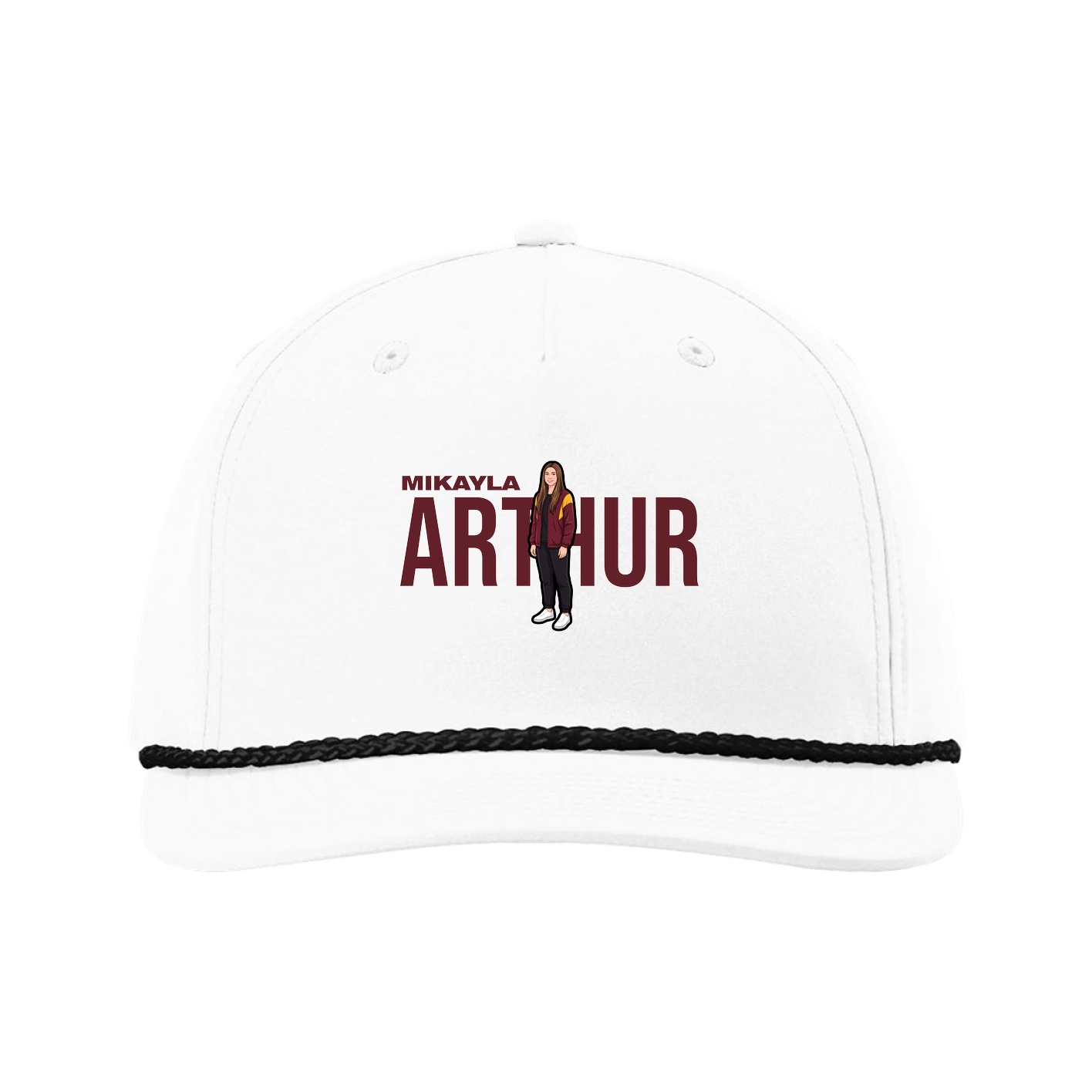 Five-Panel Classic Rope Cap — Player Name in White