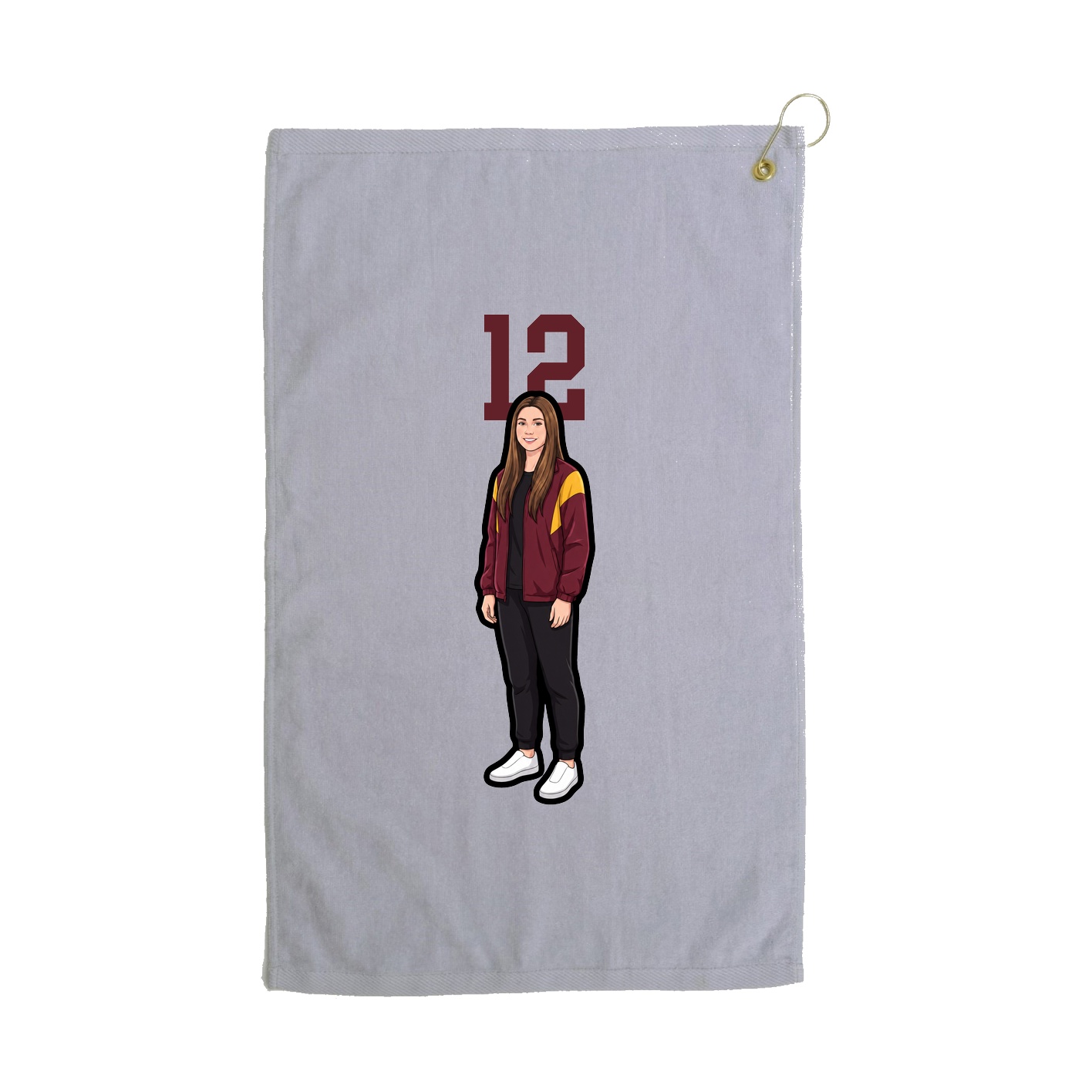 Golf Towel — Number Top in Grey