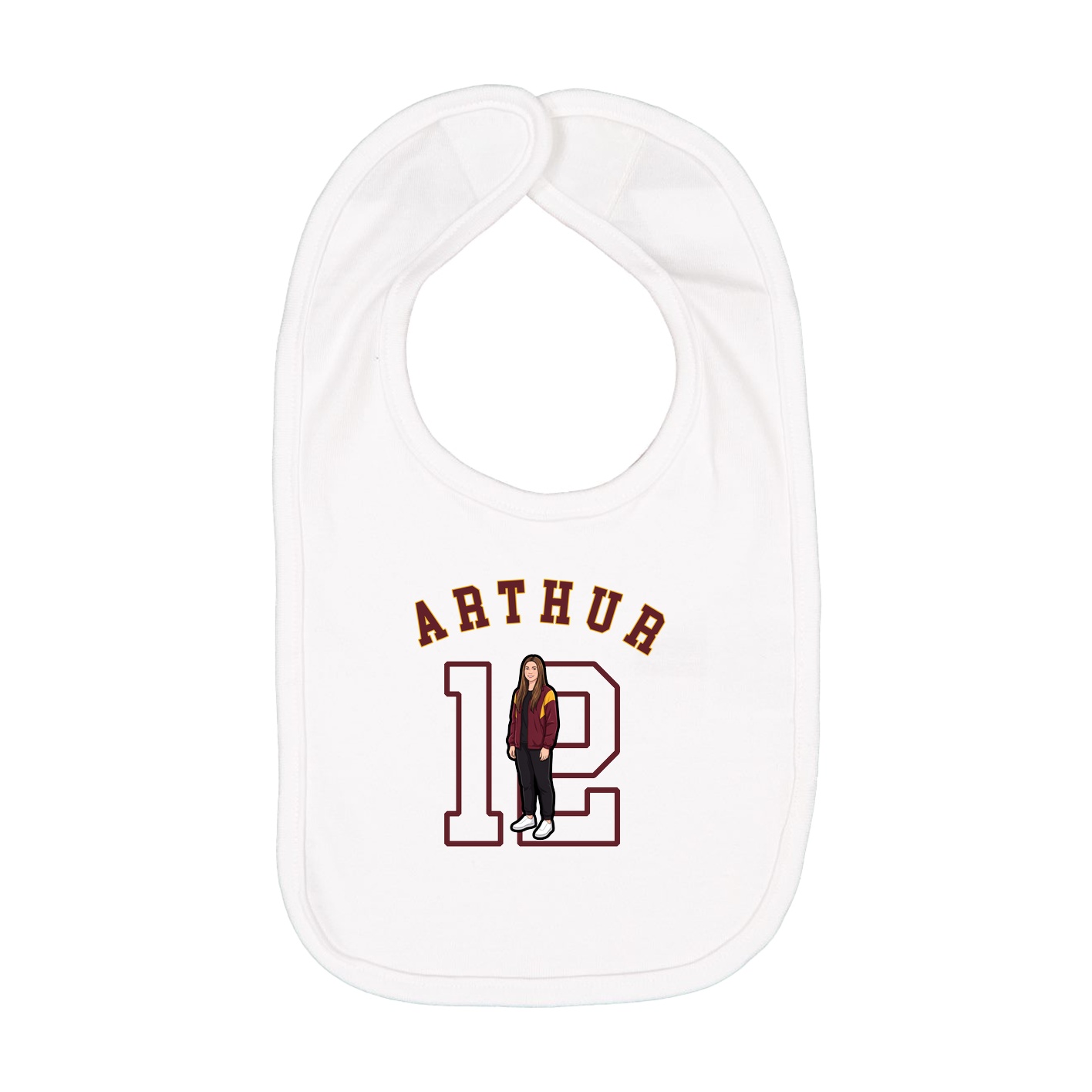 Infant Bib — Shirsey Arch in White