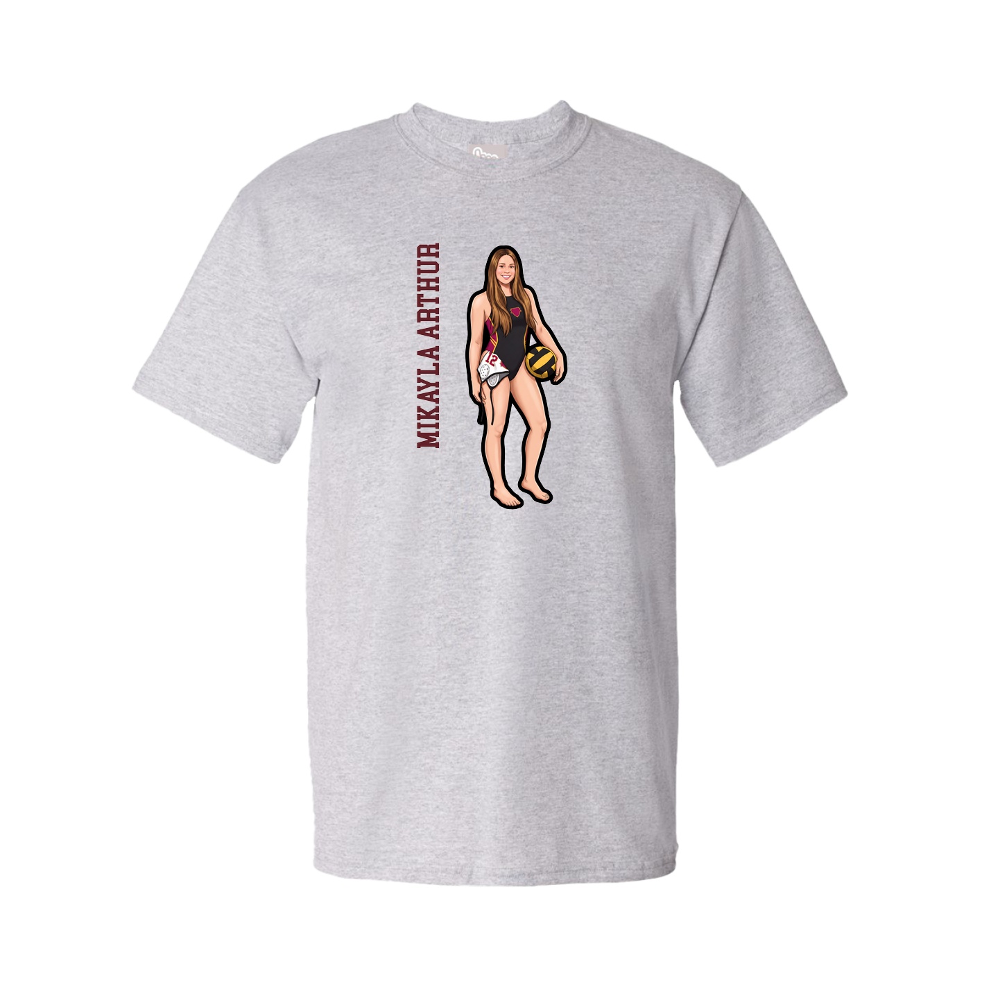 Tee — Name Vertical in Grey
