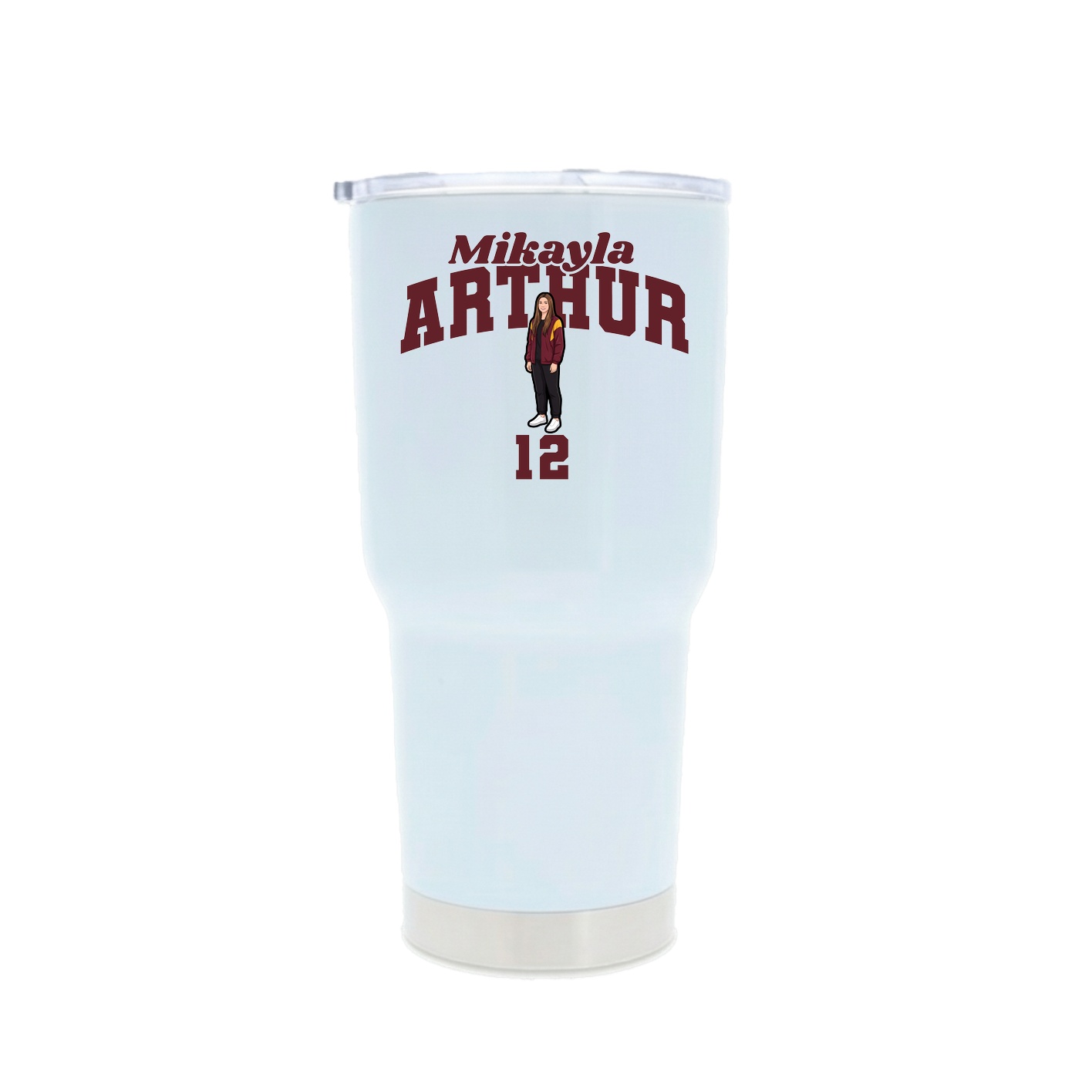 30oz Stainless Steel Tumbler — Signature Arch in White