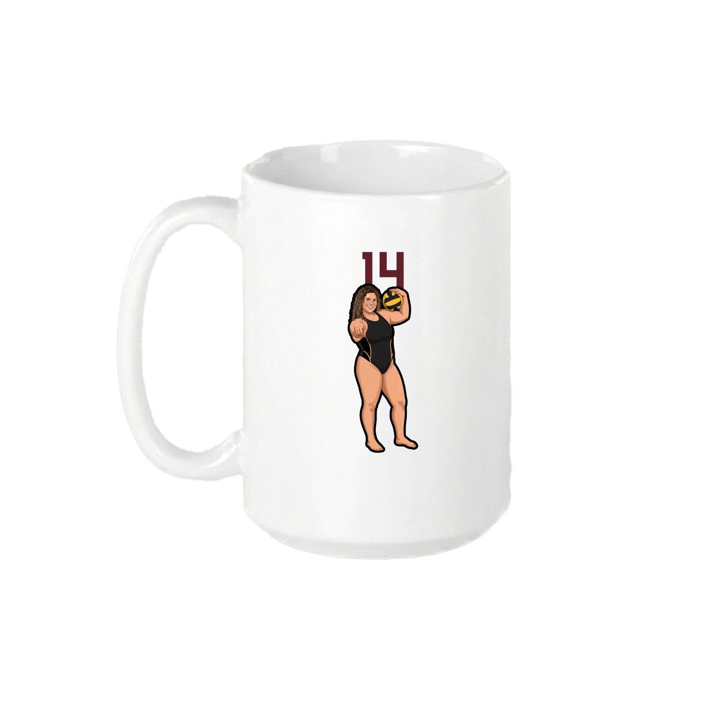 15oz Coffee Mug — Number Top in White