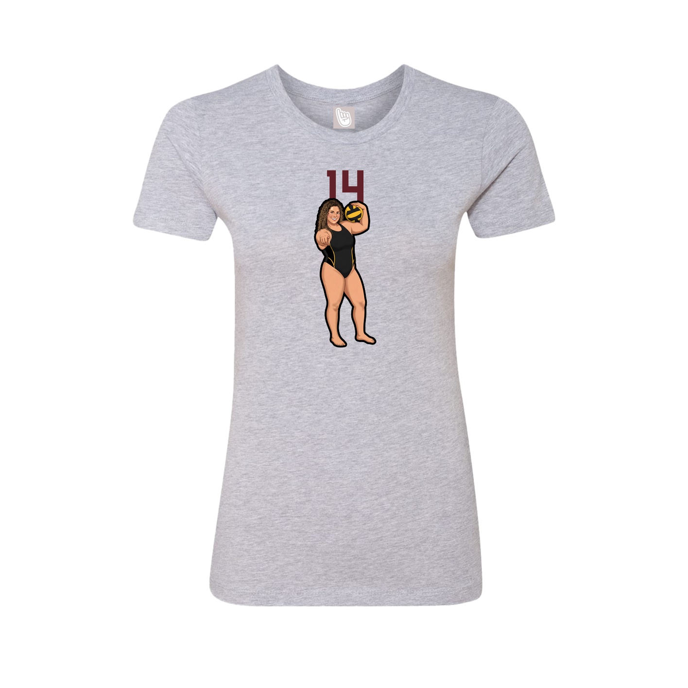 Womens Tee — Number Top in Grey