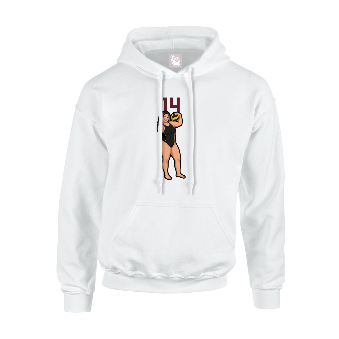 Hoodie — Number Top in White