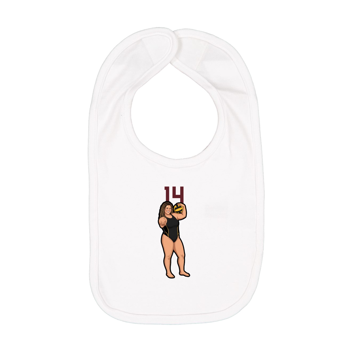 Infant Bib — Number Top in White