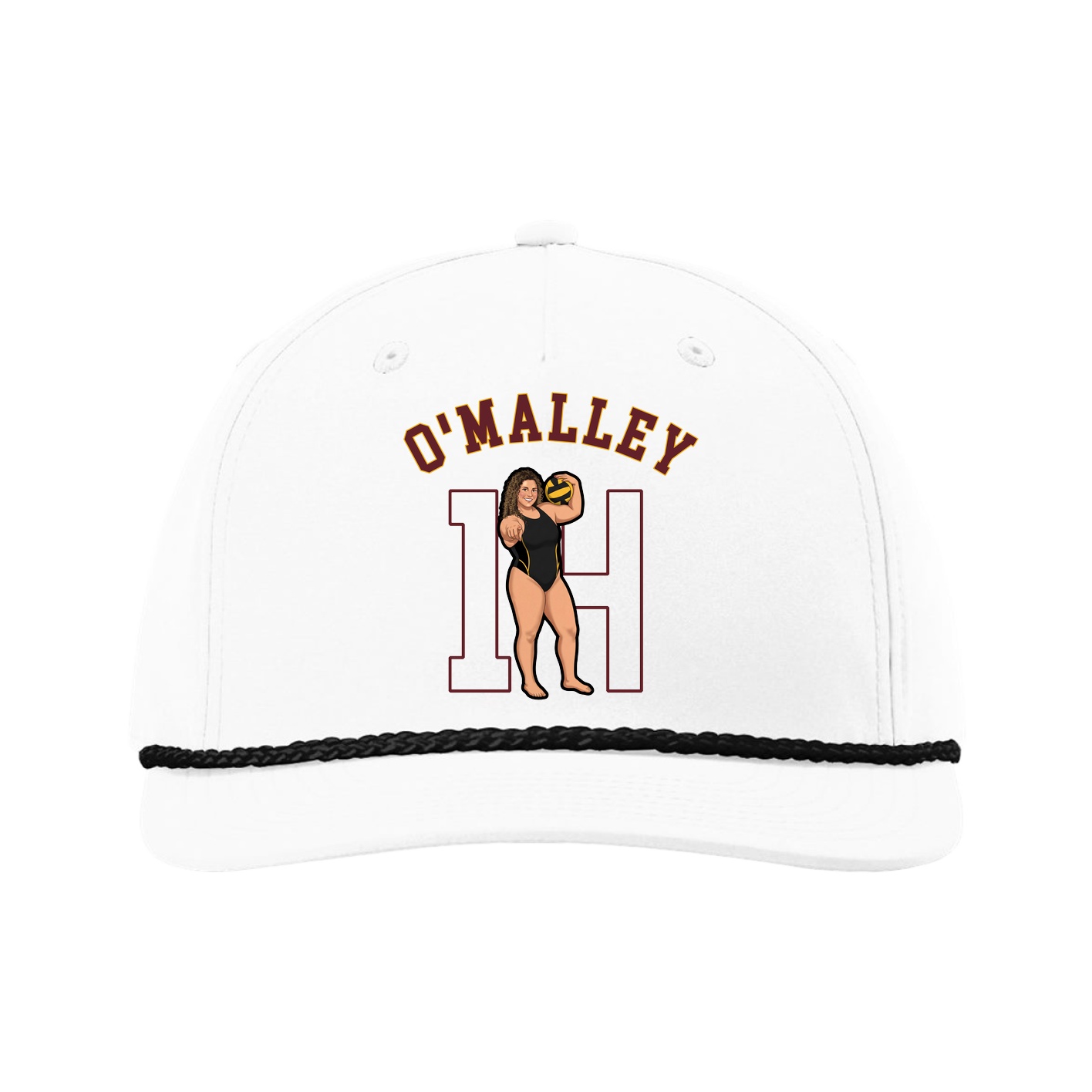 Five-Panel Classic Rope Cap — Shirsey Arch in White