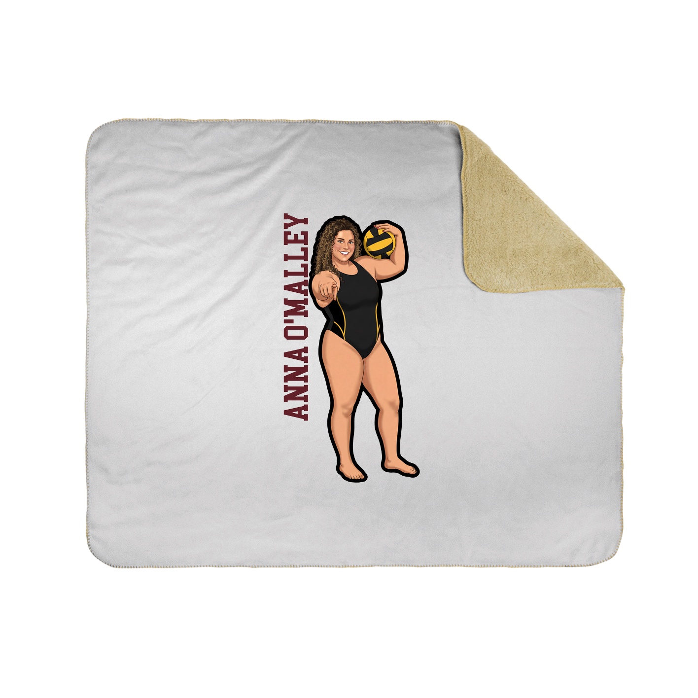 Throw Blanket — Name Vertical in White