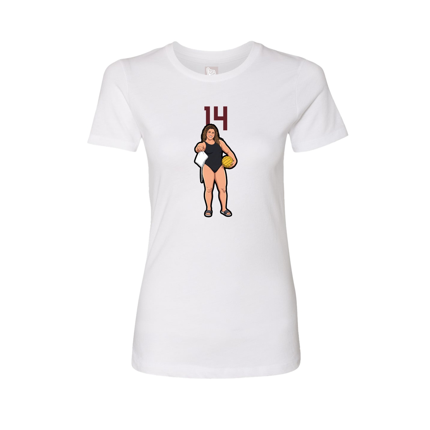 Womens Tee — Number Top in White