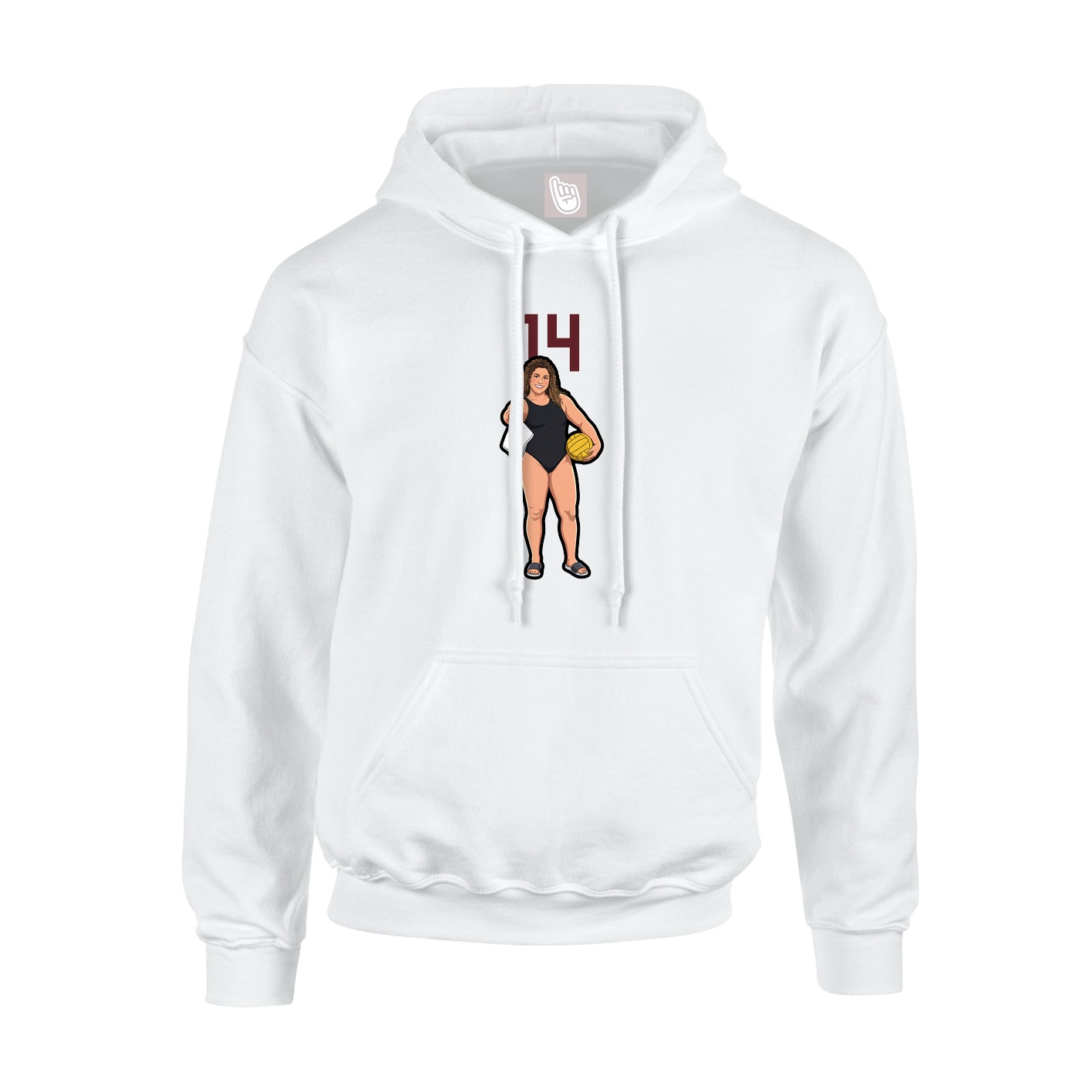 Youth Hoodie — Number Top in White