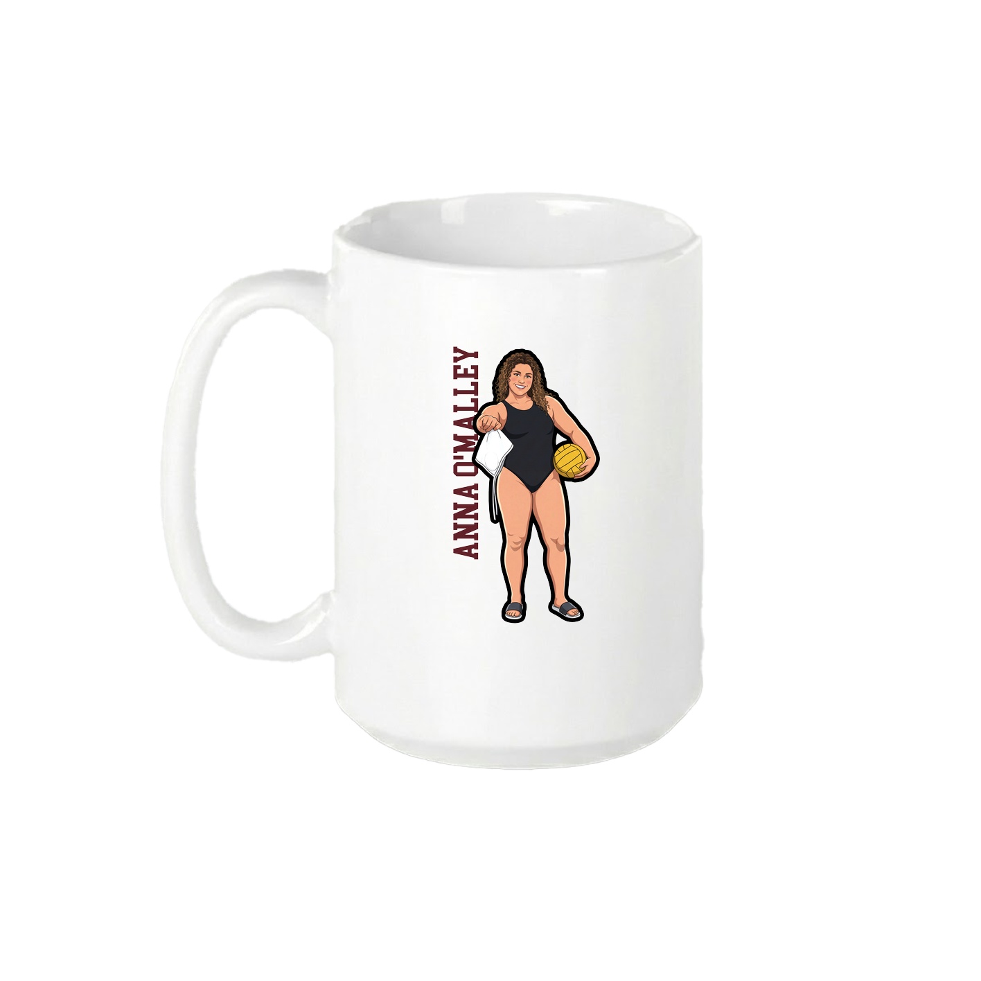 15oz Coffee Mug — Name Vertical in White