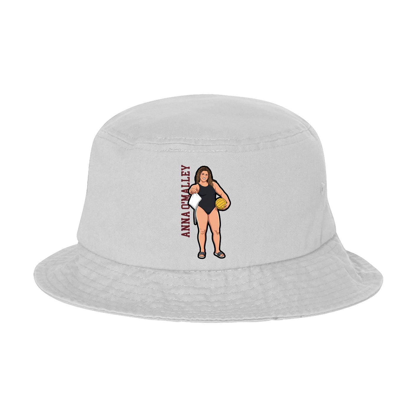 Bucket Cap — Name Vertical in White