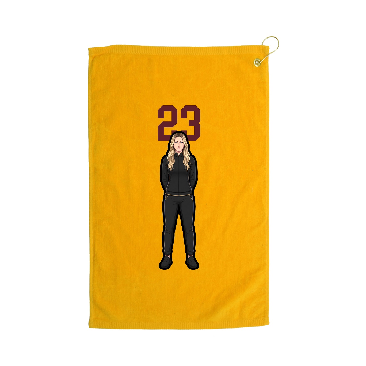 Golf Towel — Number Top in Gold