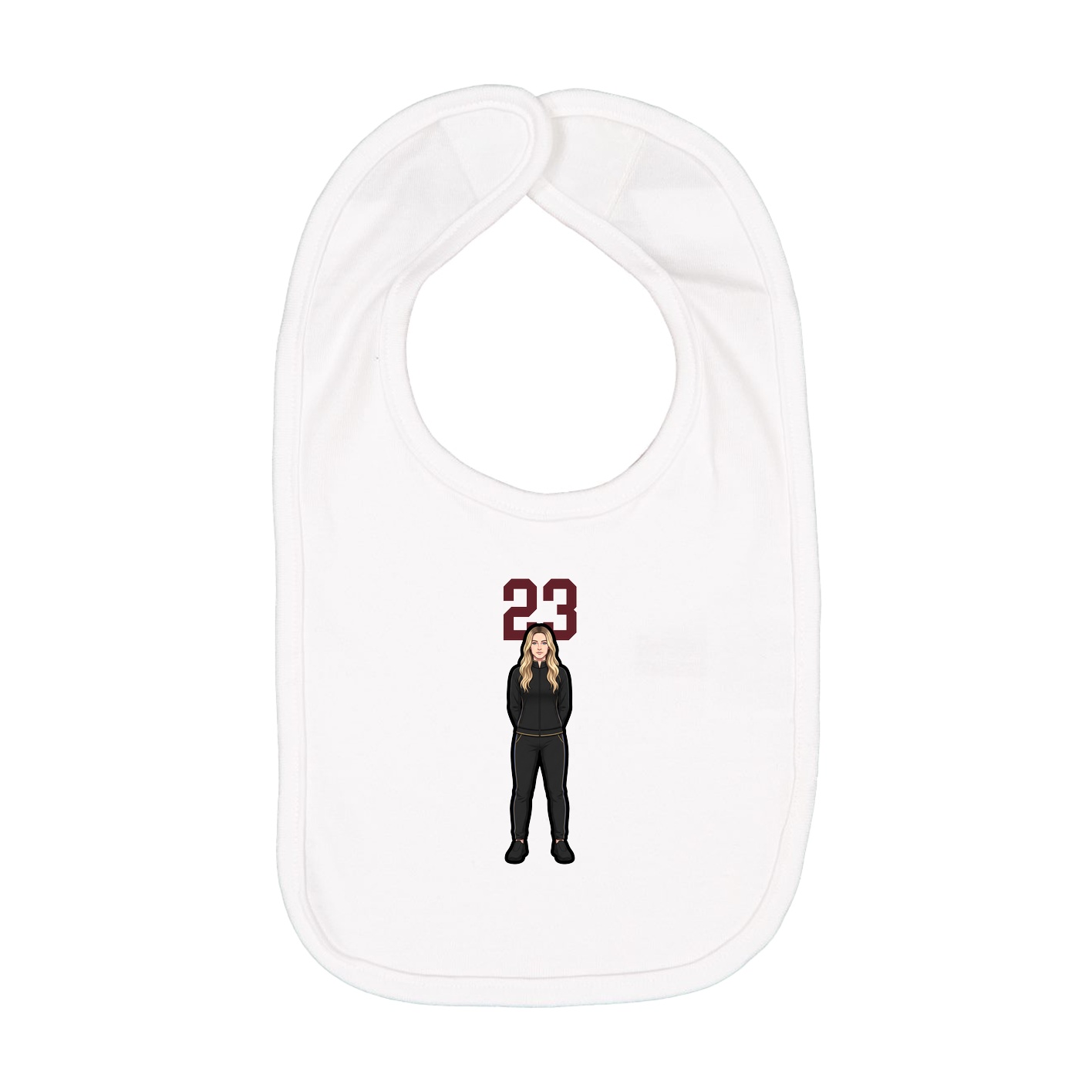 Infant Bib — Number Top in White
