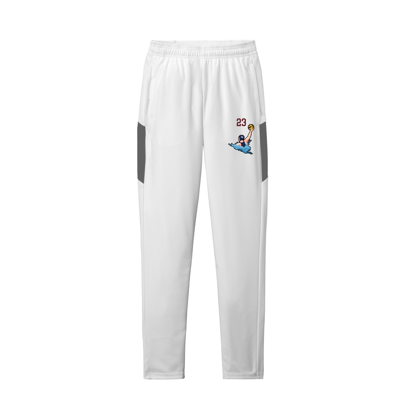 Team Travel Pant — Number Top in White/Grey