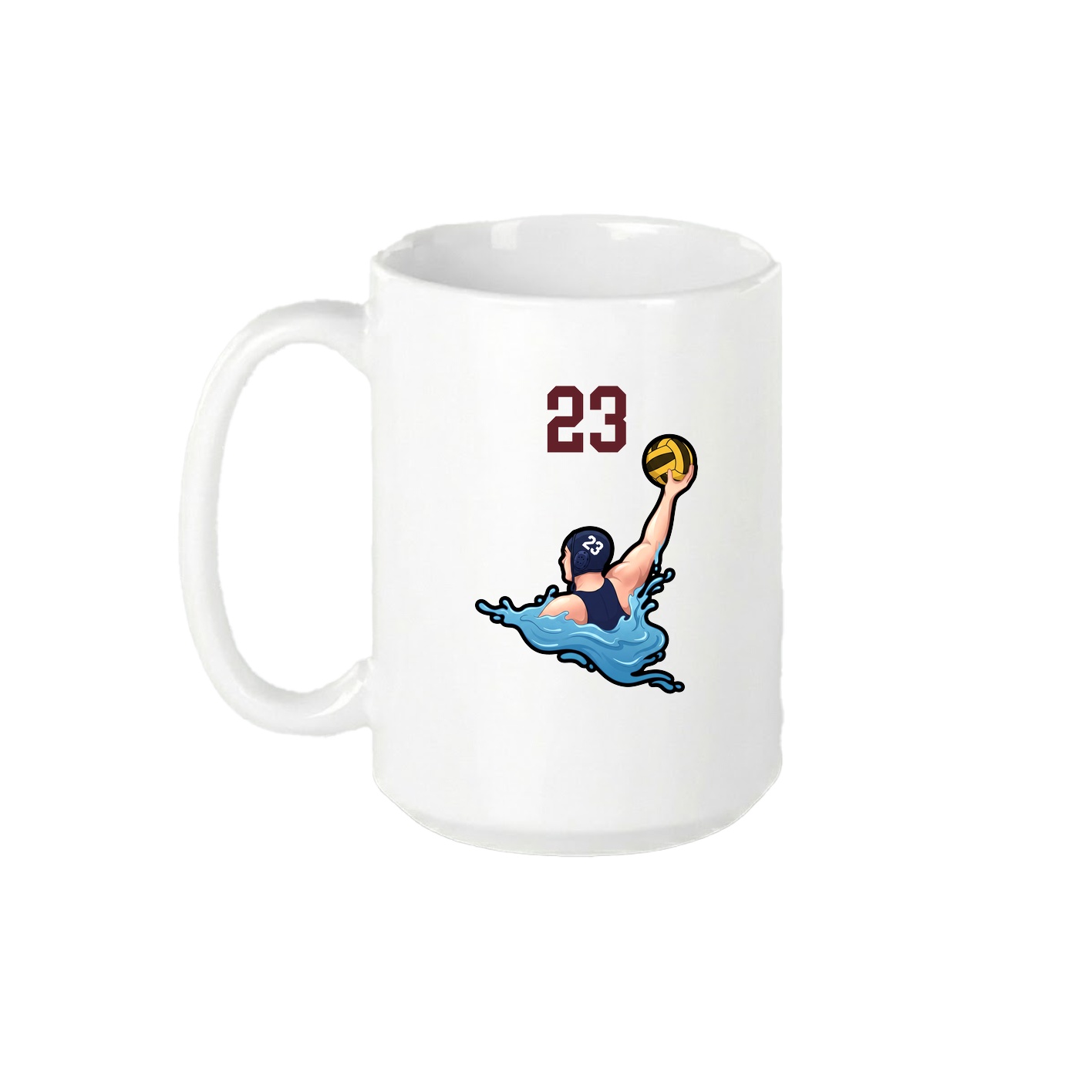 15oz Coffee Mug — Number Top in White