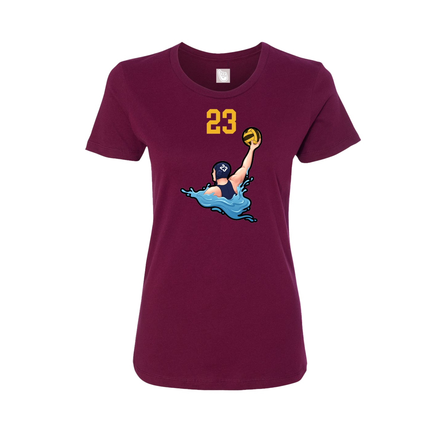 Womens Tee — Number Top in Maroon