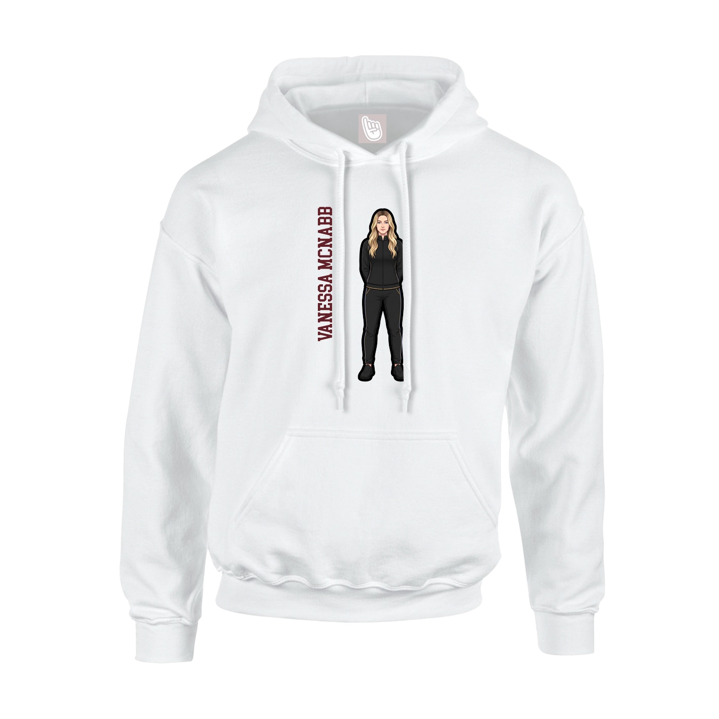 Hoodie — Name Vertical in White