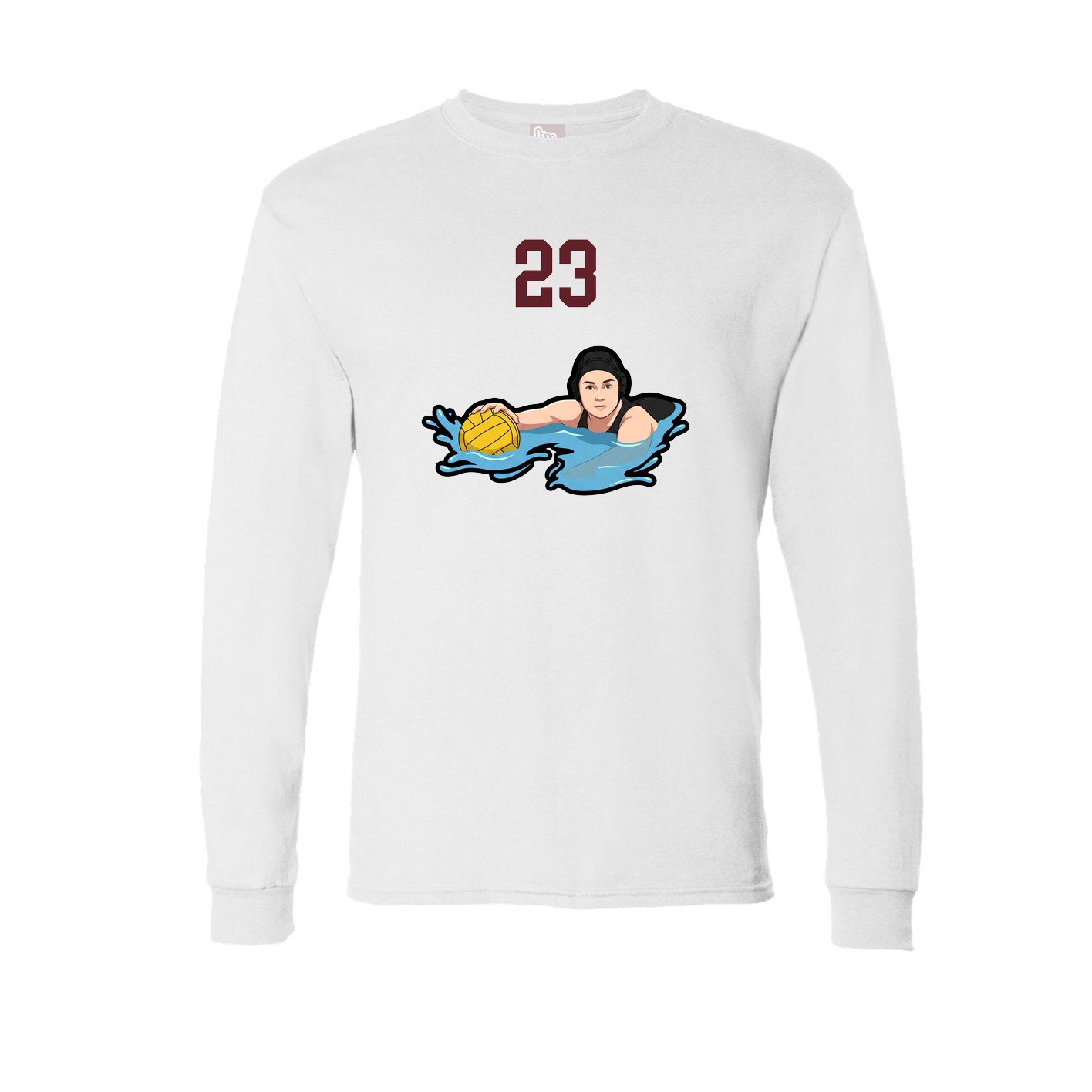 Long Sleeve Tee — Number Top in White