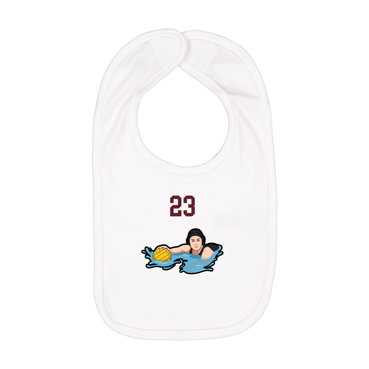 Infant Bib — Number Top in White