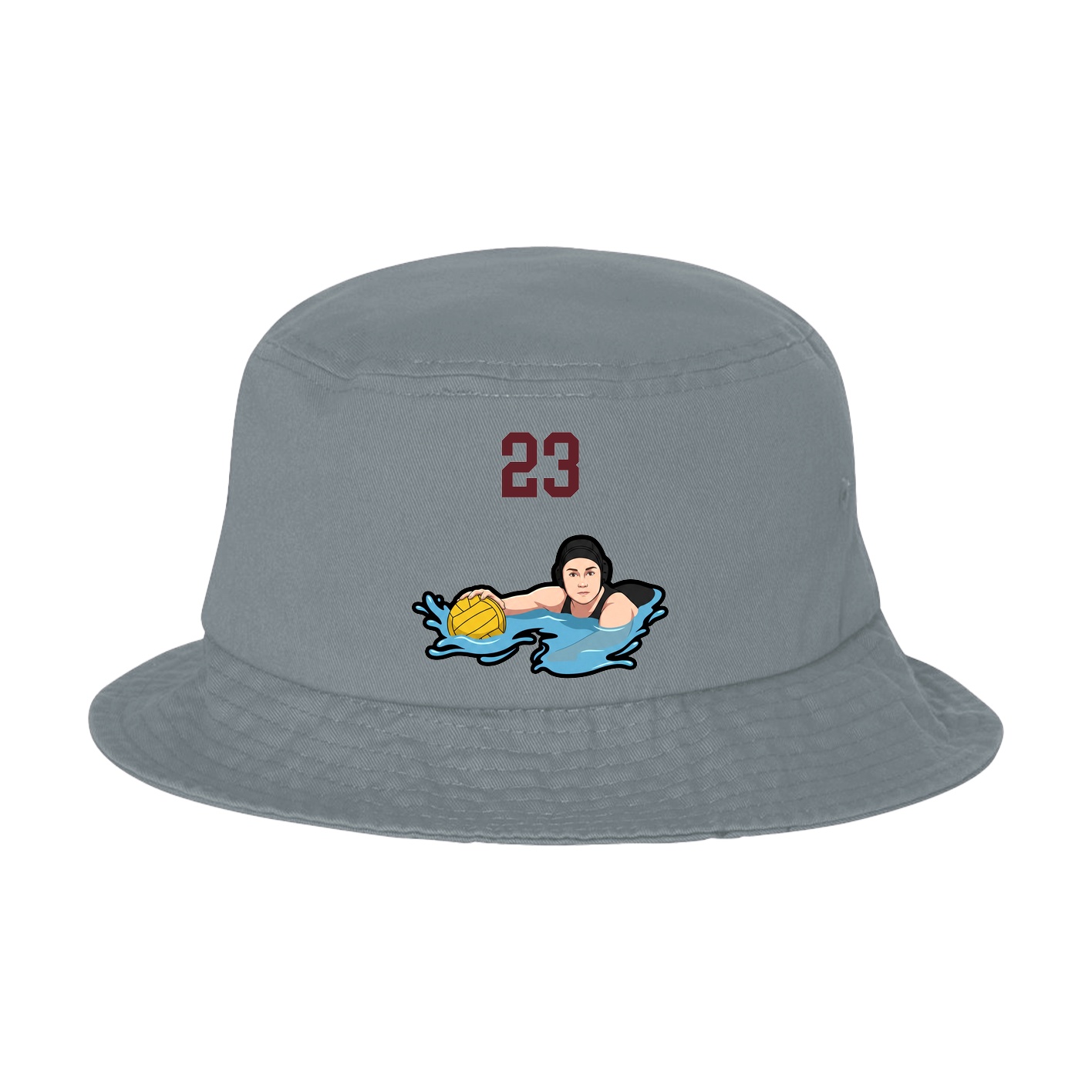 Bucket Cap — Number Top in Grey
