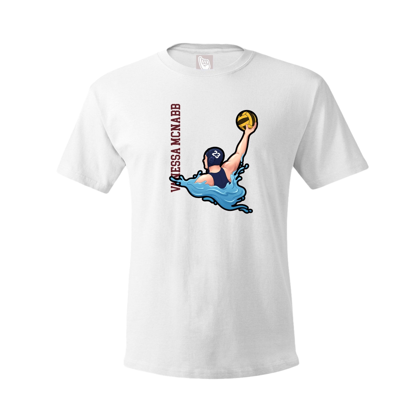 Tee — Name Vertical in White