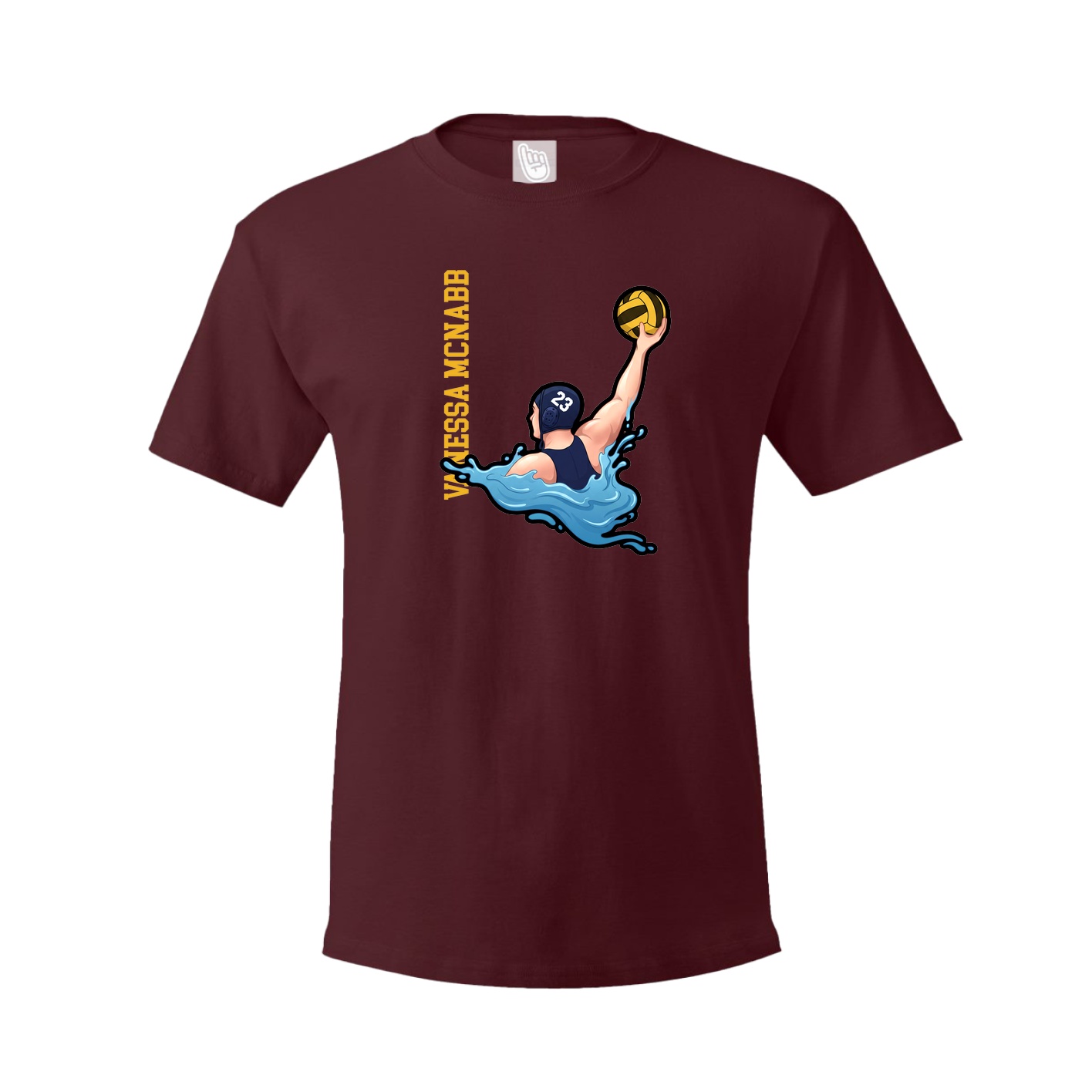 Youth Tee — Name Vertical in Maroon