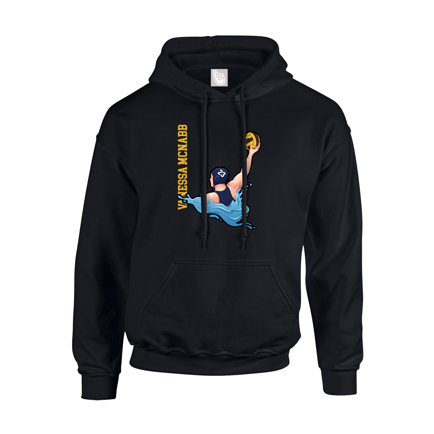 Youth Hoodie — Name Vertical in Black