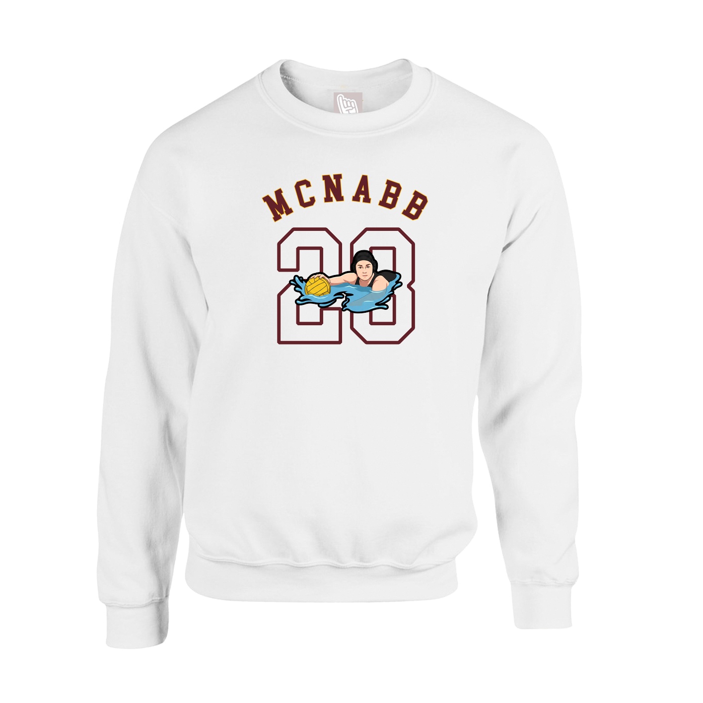 Fleece Crew — Shirsey Arch in White
