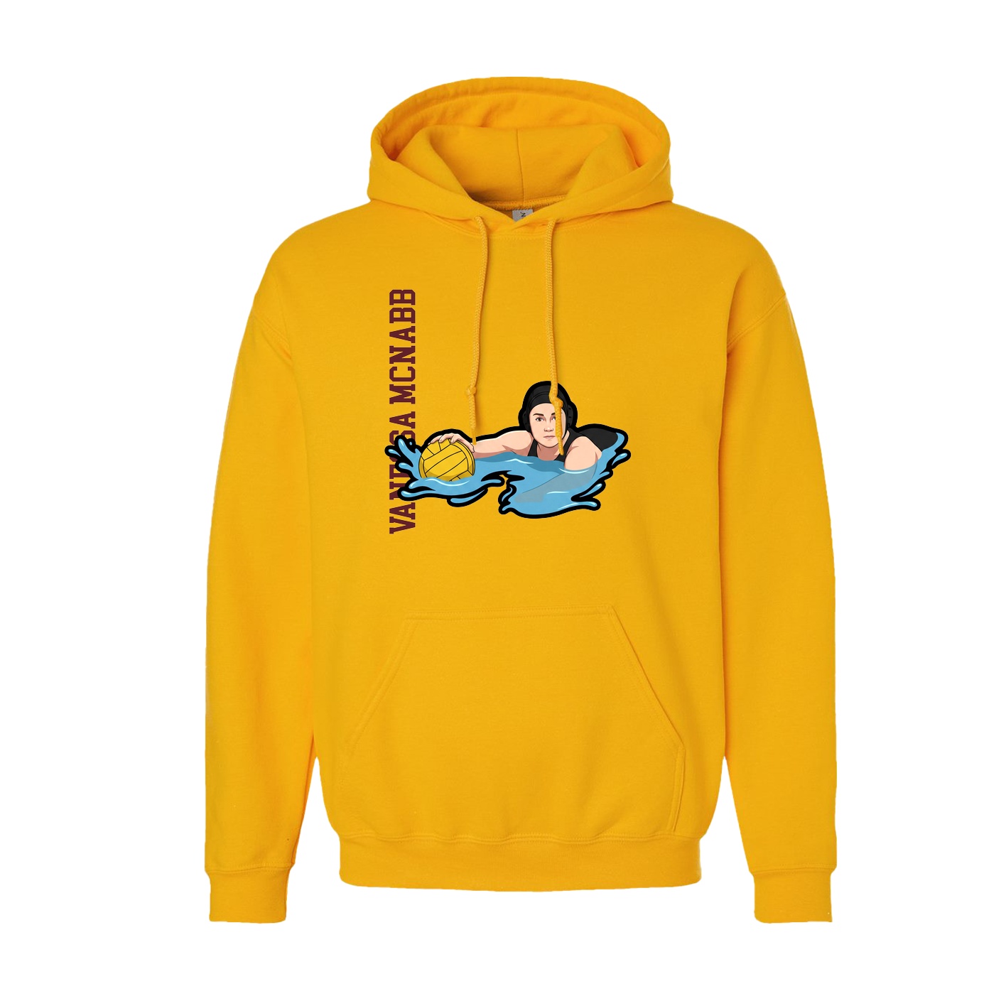 Youth Hoodie — Name Vertical in Gold