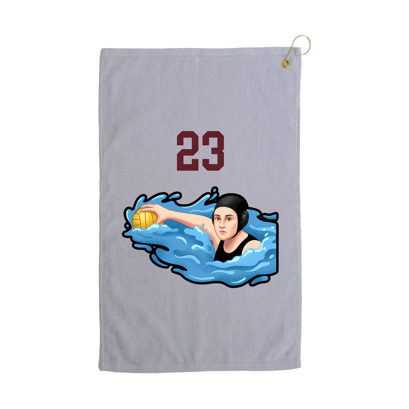 Golf Towel — Number Top in Grey