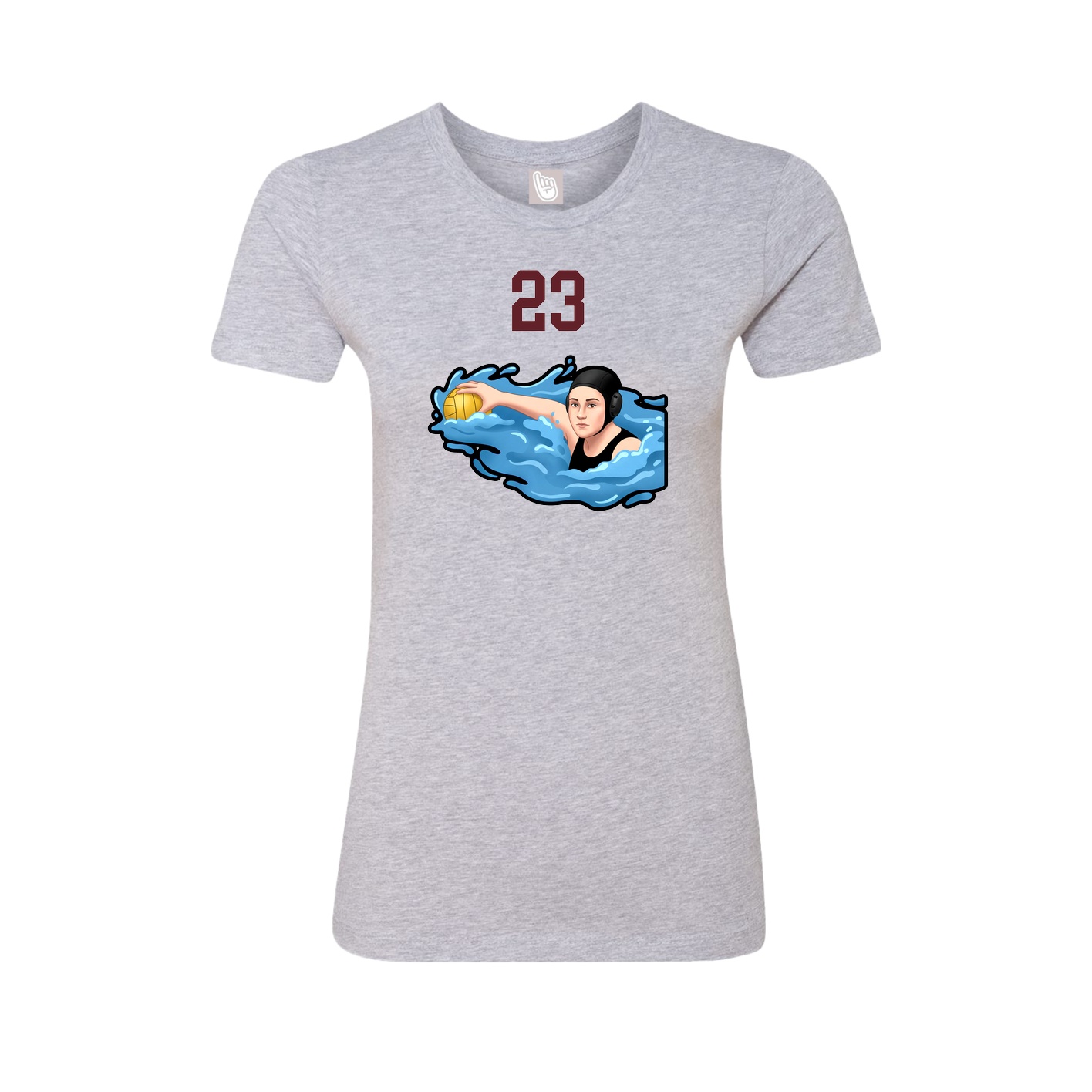 Womens Tee — Number Top in Grey