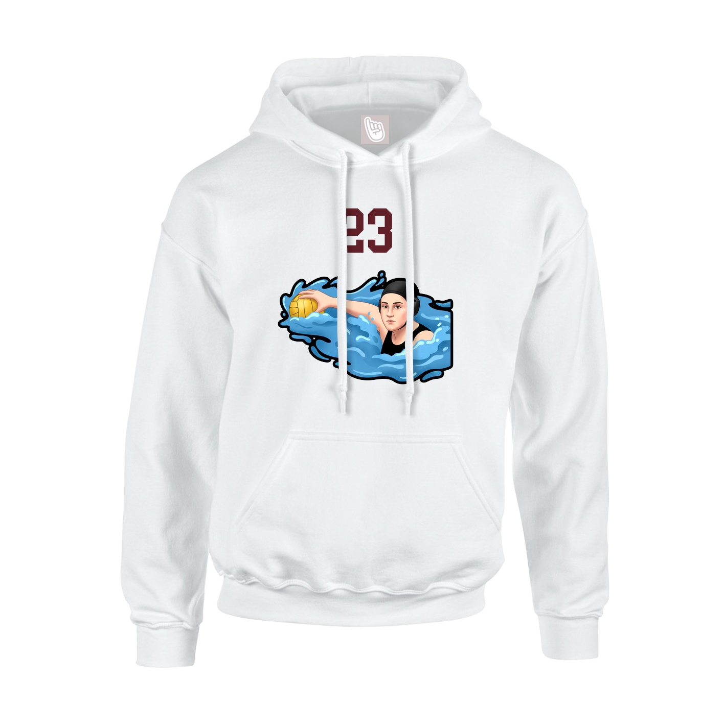 Youth Hoodie — Number Top in White