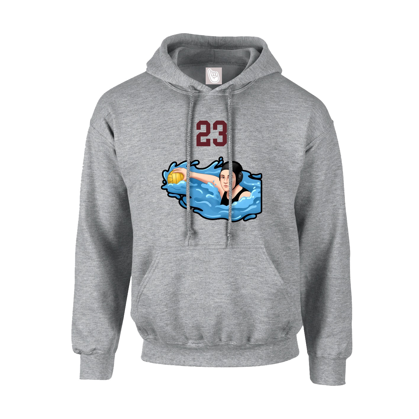 Youth Hoodie — Number Top in Grey